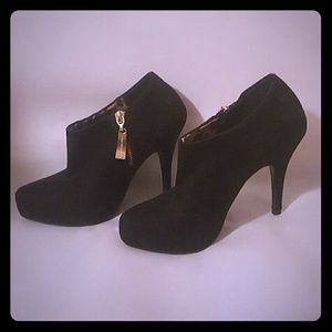 Christian Siriano for payless black zip-up bootie